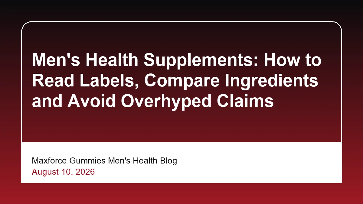 Men's Health Supplements: How to Read Labels, Compare Ingredients and Avoid Overhyped Claims