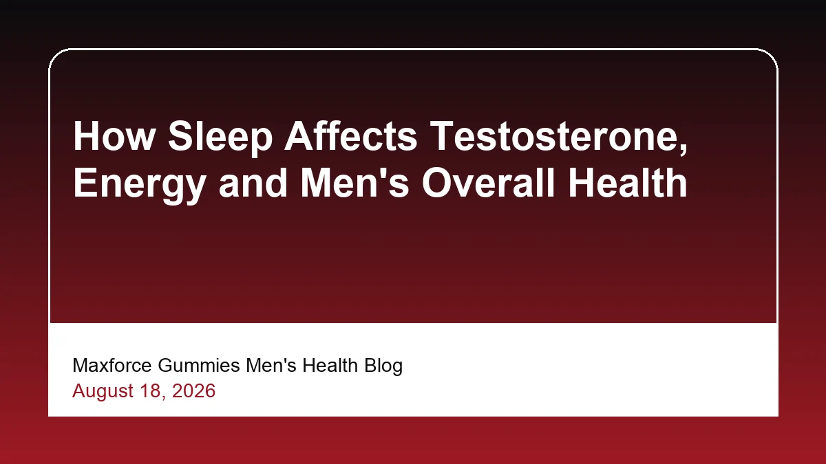 How Sleep Affects Testosterone, Energy and Men's Overall Health